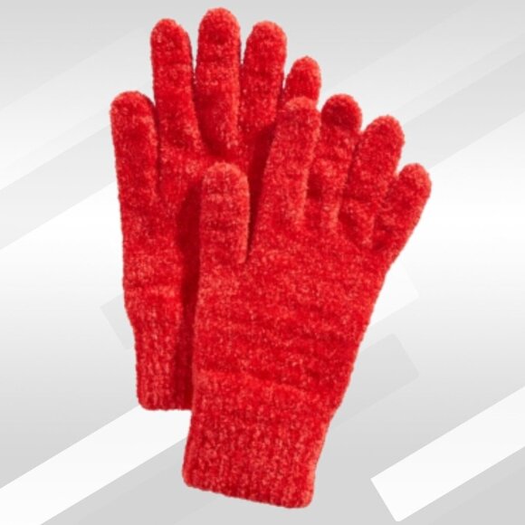 2/$20 Charter Club Solid Red Chenille Gloves Soft Winter Accessories NWT - Picture 1 of 8
